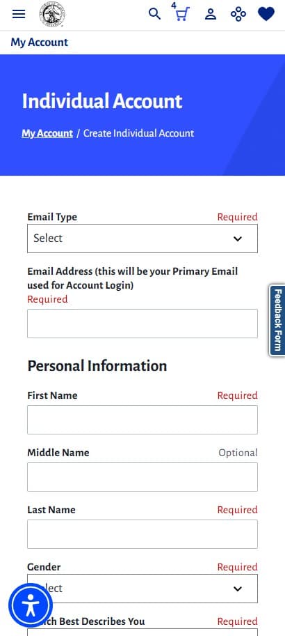 AAP membership application form on a mobile viewport